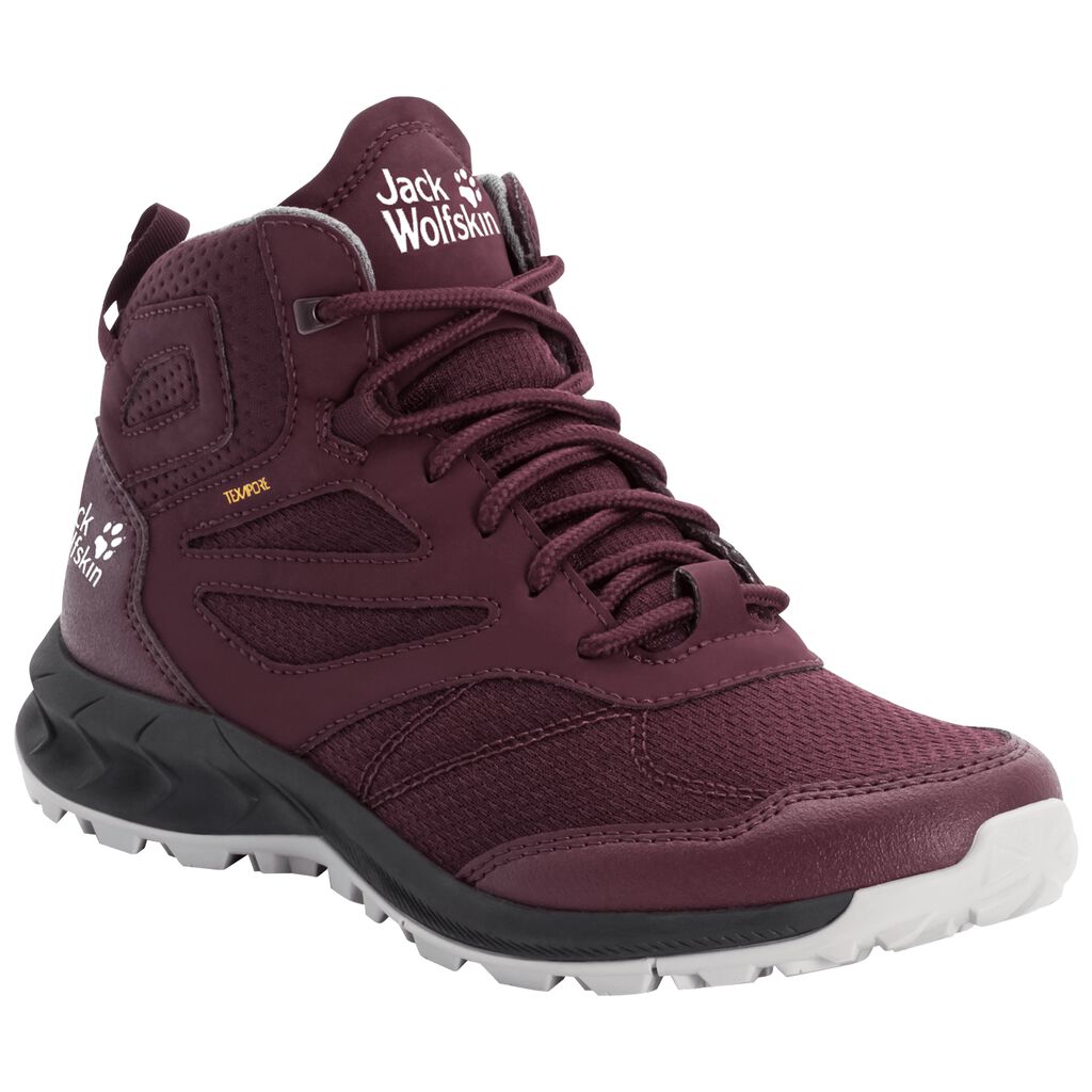 Jack Wolfskin WOODLAND TEXAPORE MID ορειβατικα παπουτσια γυναικεια μπορντο/ροζ | GR7034103